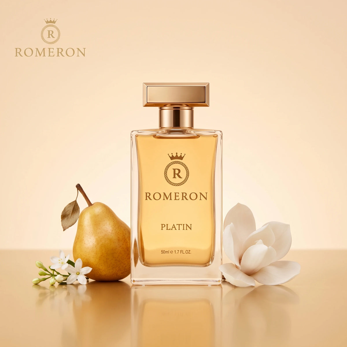 Дамски парфюм Romeron PLATIN 123, 50 мл, с нотки на круша, магнолия и жасмин