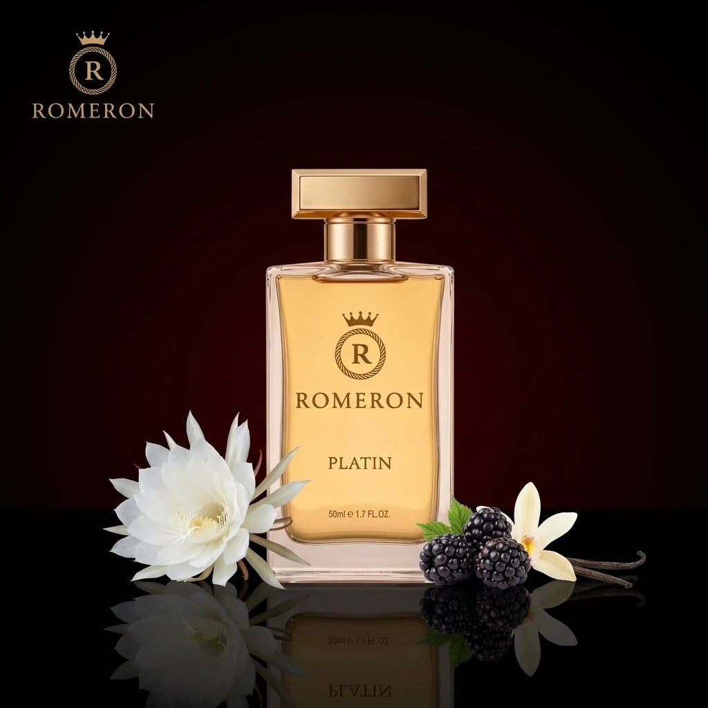 Дамски парфюм Romeron PLATIN 182, 50 мл, с нотки на нощен цереус, къпини и ванилия