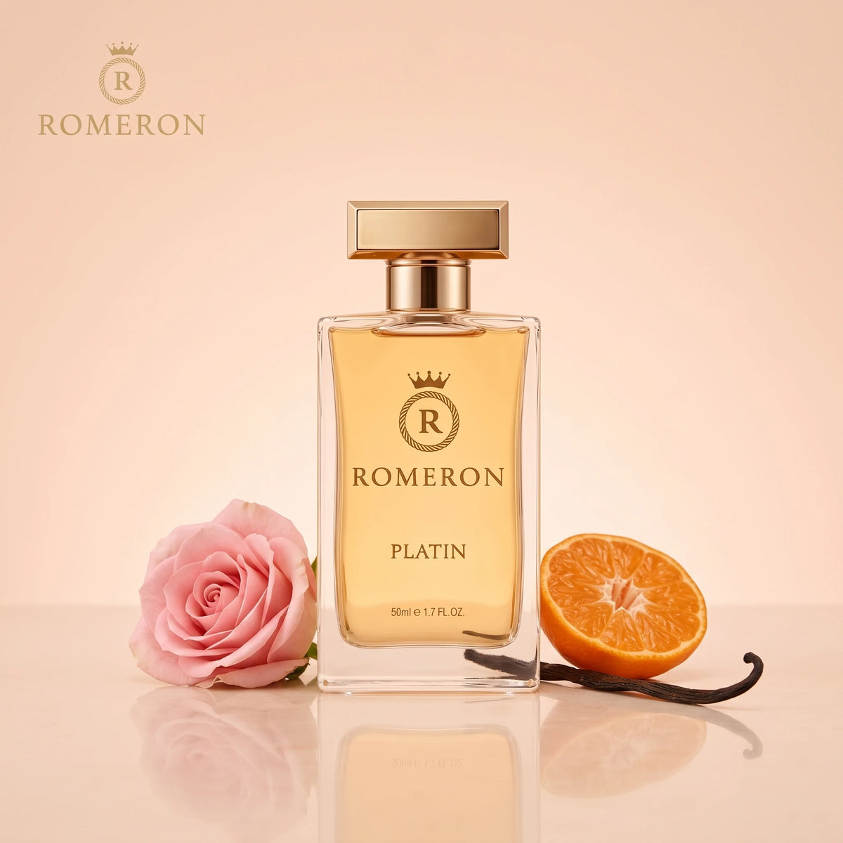 Дамски парфюм Romeron PLATIN 119, 50 мл, с нотки на роза, мандарина и ванилия