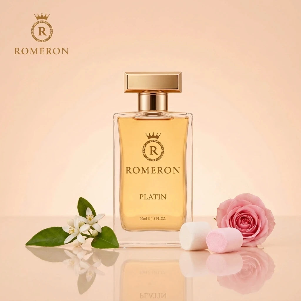 Дамски парфюм Romeron PLATIN 280, 50 мл, с нотки на портокалов цвят, маршмелоу и роза