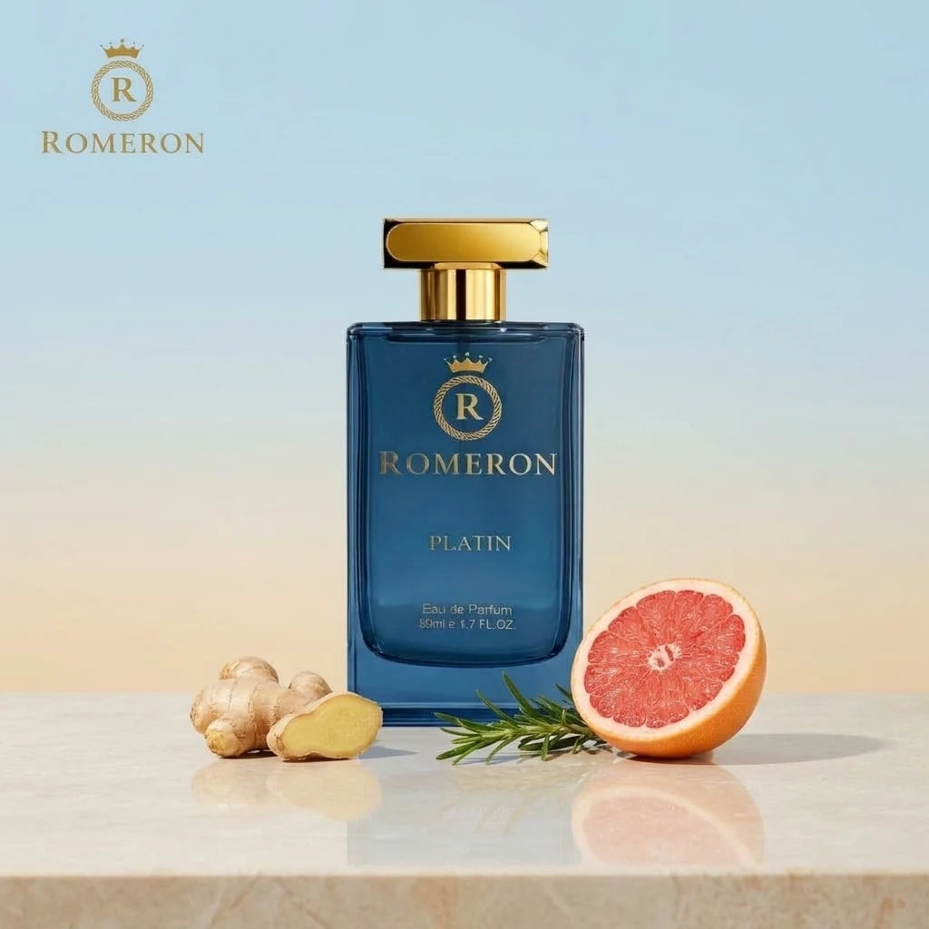 Мъжки парфюм Romeron PLATIN 349, 50 мл, с нотки на джинджифил, розмарин и грейпфрут