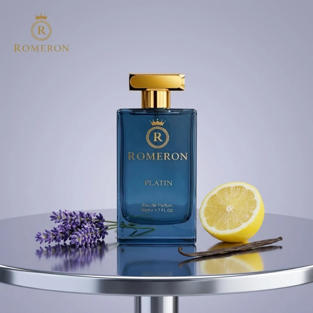 Мъжки парфюм Romeron PLATIN 415, 50 мл, с нотки на лавандула, лимон и ванилия